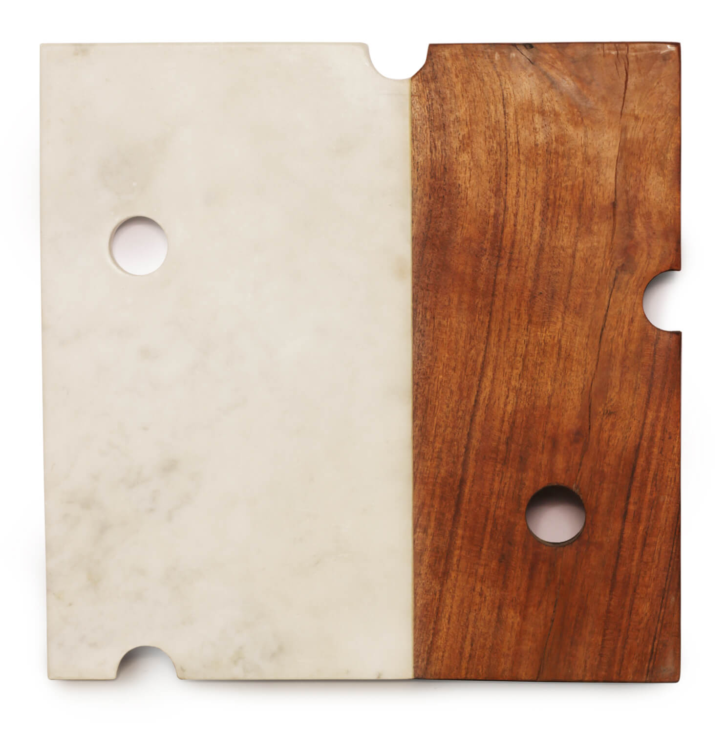 ArtistryBazaar Cutting Board with Marble and Natural Wood, Serving Board for Bread, Snacks, and Fruits, Chopping Board  for  Vegetables and Steak